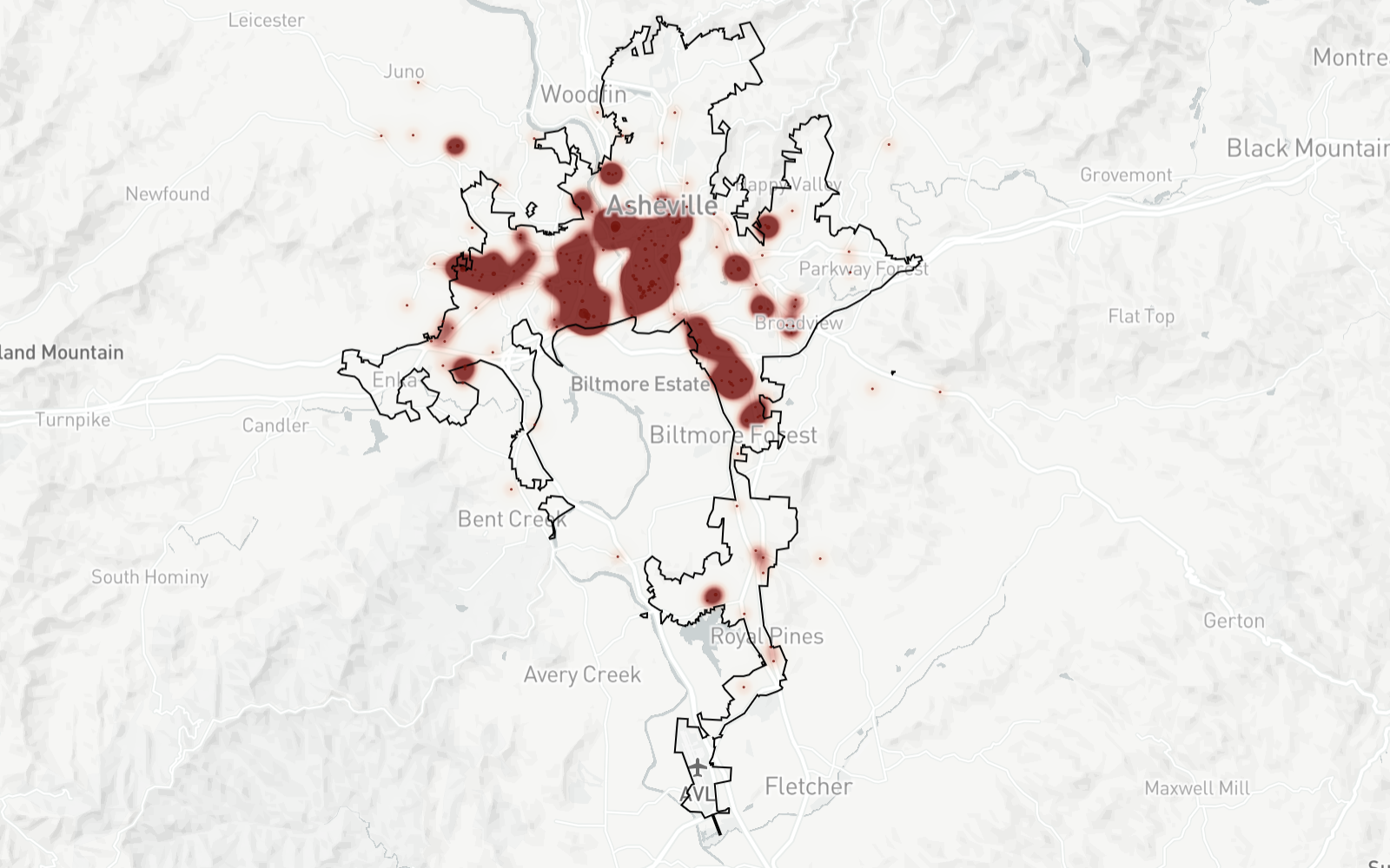Link to an interactive illustration of gun violence in Asheville